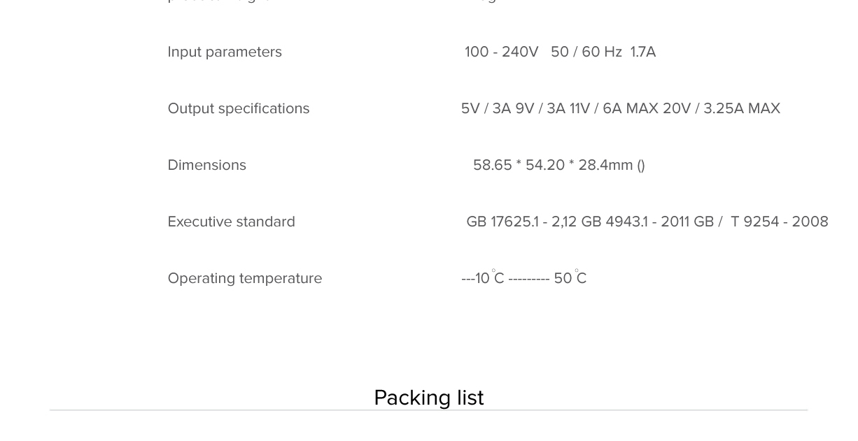 Mi Charger Fast Charge Version (65W)