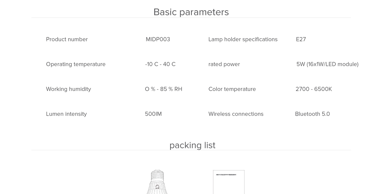 Mi Bluetooth MESH Smart LED Light Bulb Mi Bluetooth MESH Smart LED Light Bulb