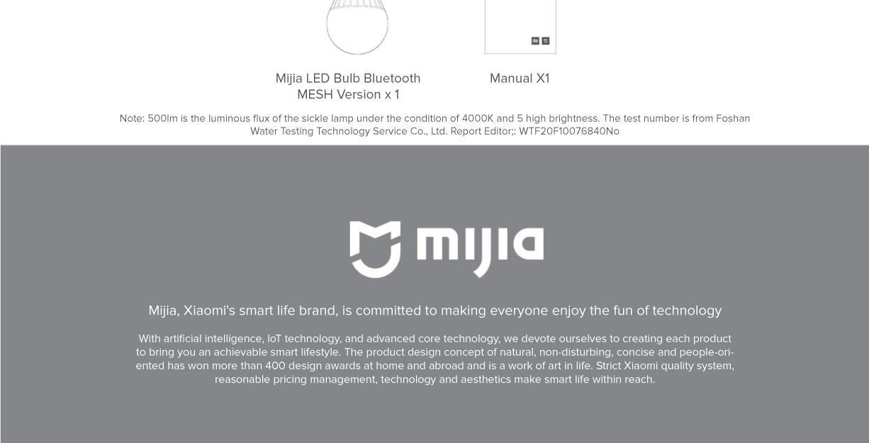 Mi Bluetooth MESH Smart LED Light Bulb Mi Bluetooth MESH Smart LED Light Bulb