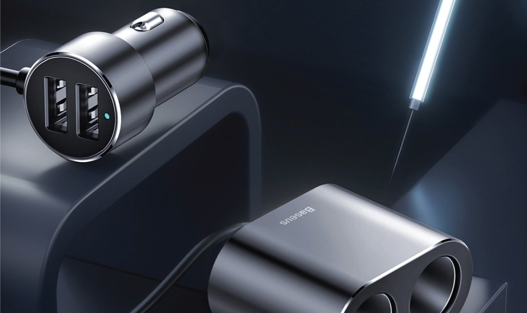Baseus High Efficiency 3.4A One to Two Cigarette Lighter