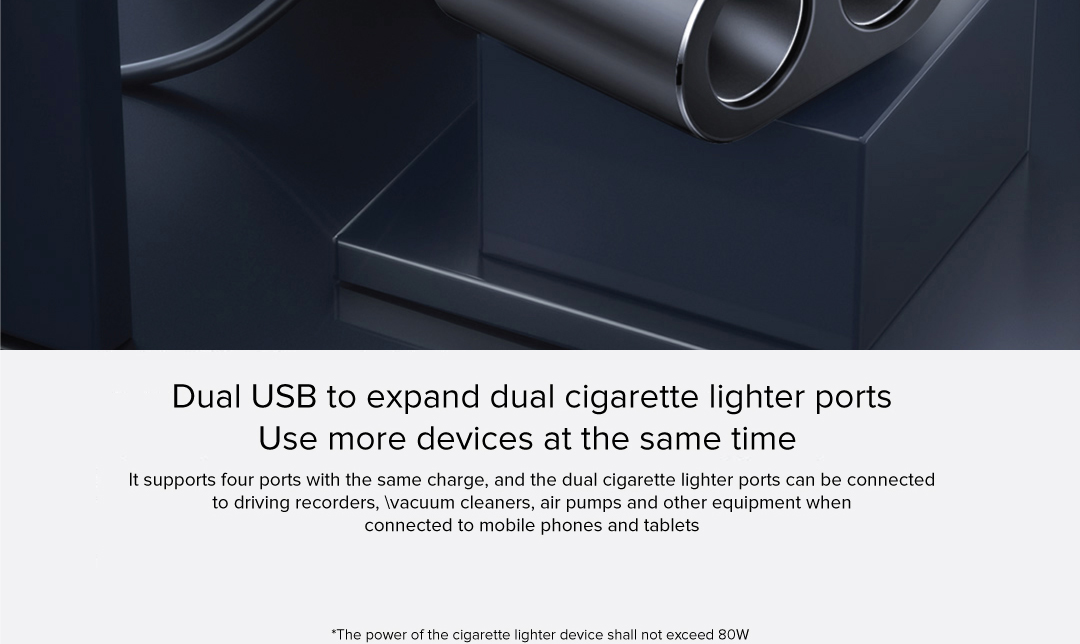 Baseus High Efficiency 3.4A One to Two Cigarette Lighter