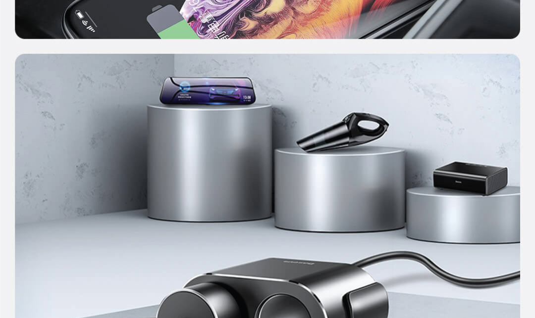 Baseus High Efficiency 3.4A One to Two Cigarette Lighter