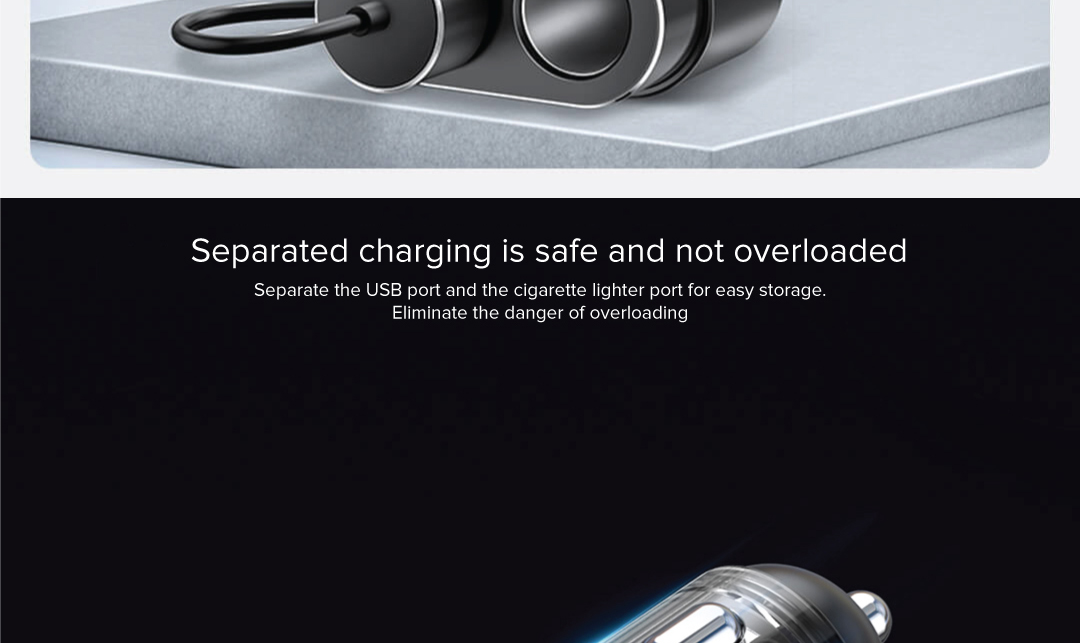 Baseus High Efficiency 3.4A One to Two Cigarette Lighter