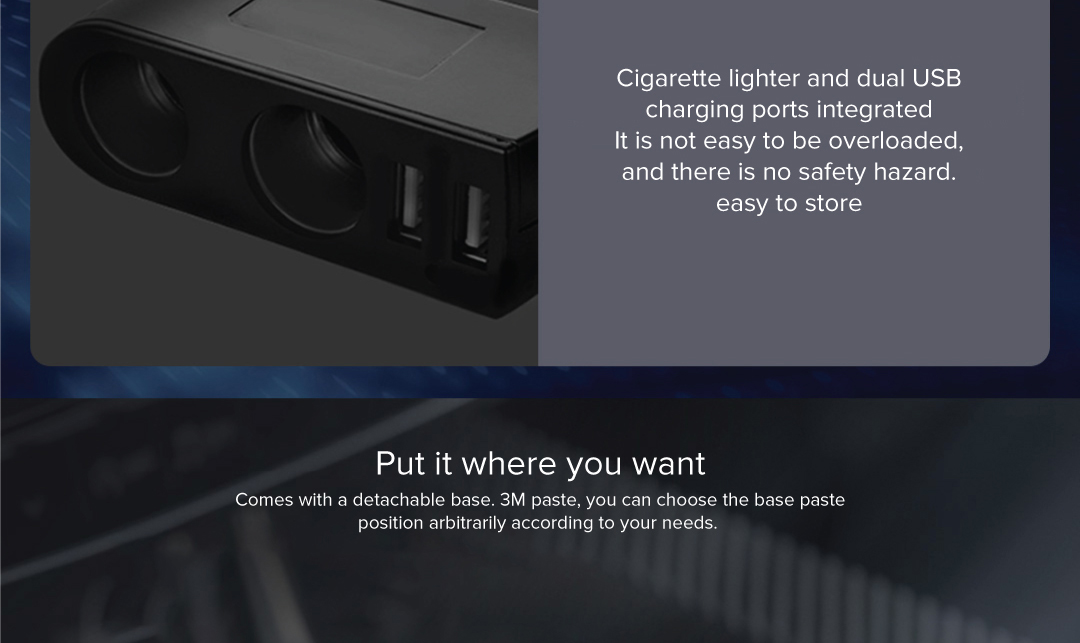 Baseus High Efficiency 3.4A One to Two Cigarette Lighter