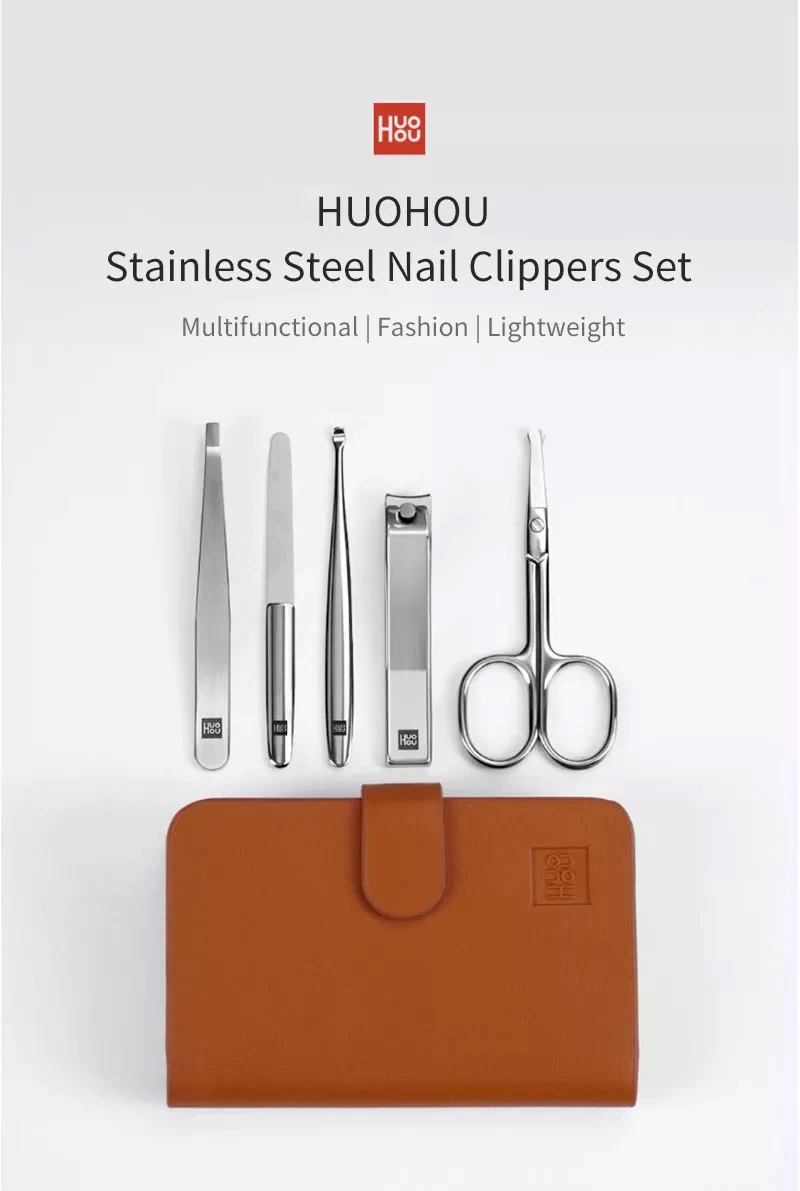 HUOHOU 5PCS/Set Stainless Steel Nail Clipper Set