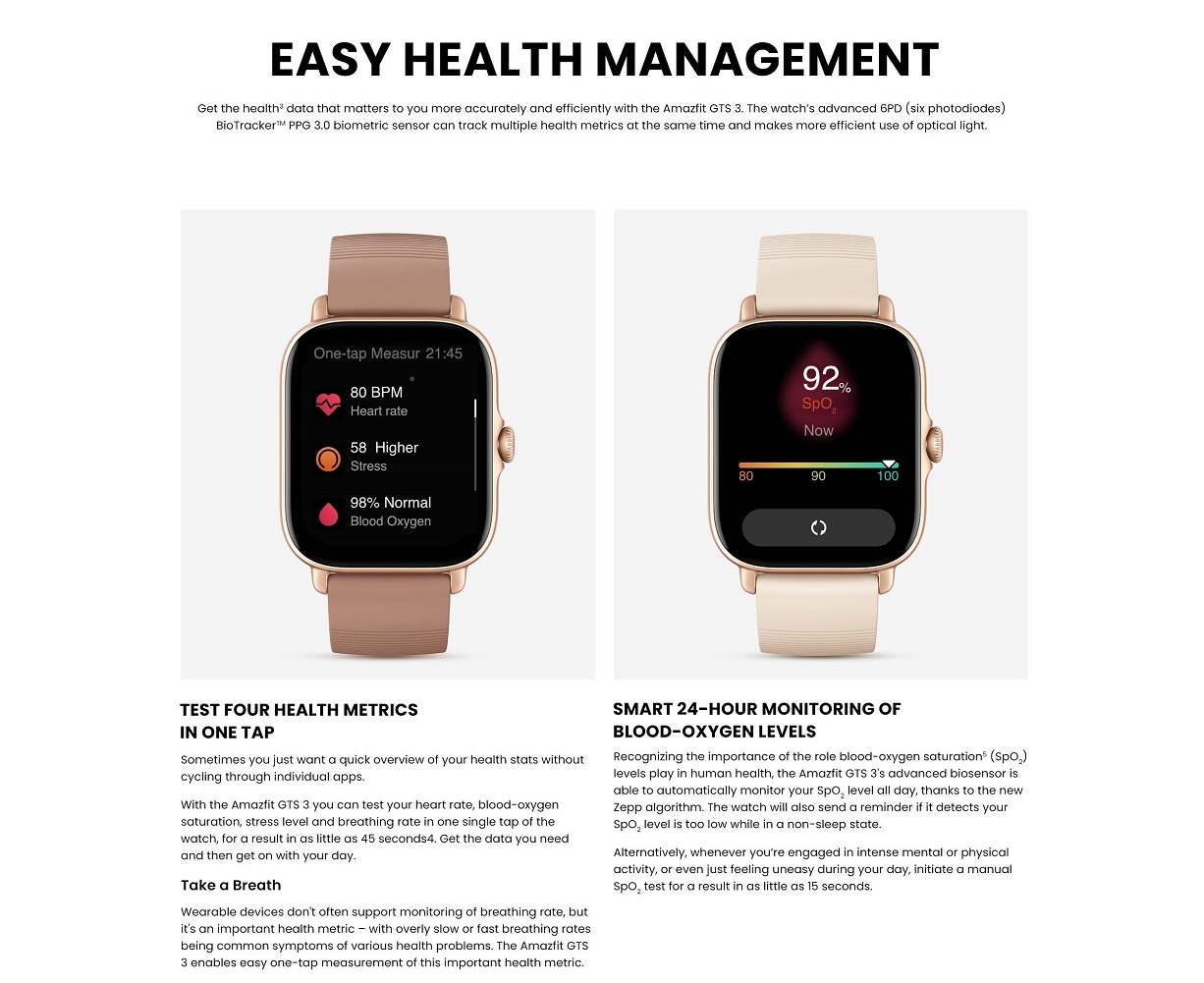Amazfit GTS 3 Smart Watch Amazfit GTS 3 Smart Watch
