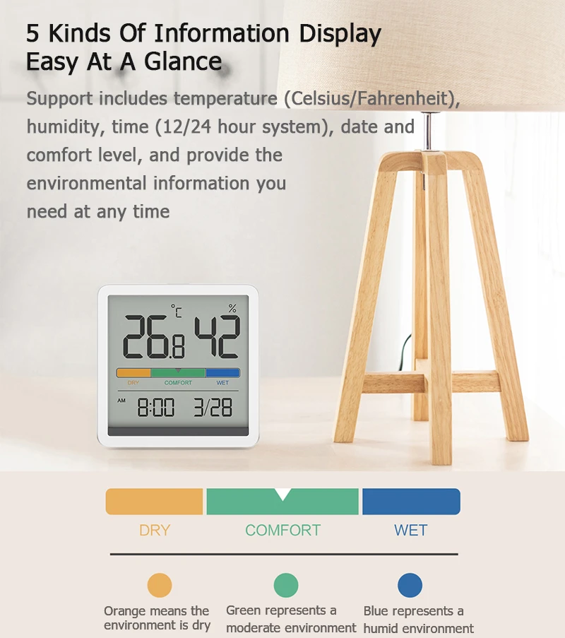 Xiaomi MIIIW Thermometer and Hygrometer Clock
