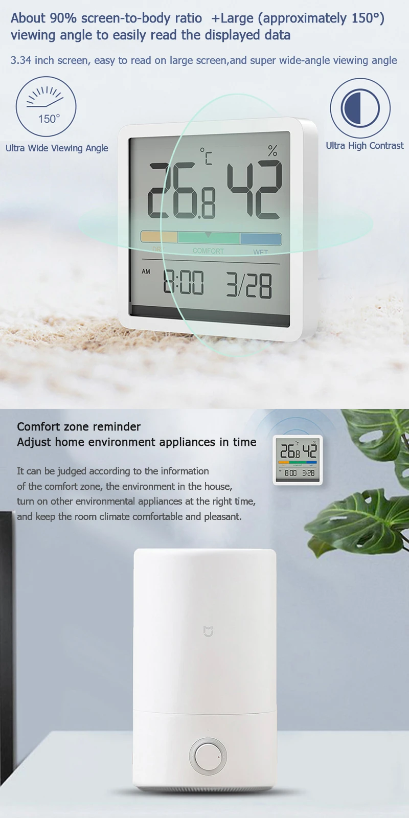 Xiaomi MIIIW Thermometer and Hygrometer Clock