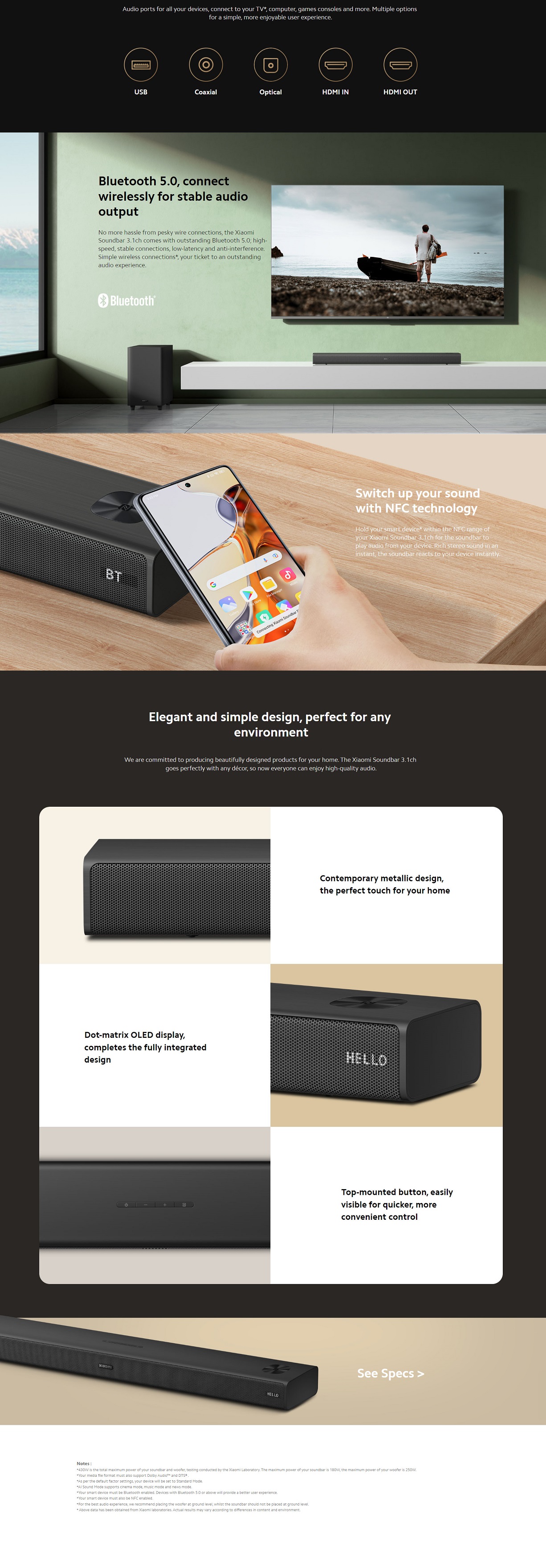 Xiaomi Soundbar 3.1 Ch