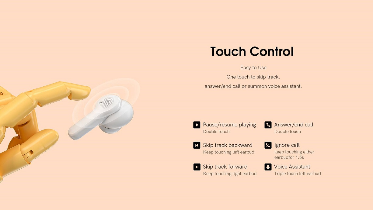 QCY T13 Touch Control 4 Microphones ENC Wireless Earphones QCY T13 Touch Control 4 Microphones ENC Wireless Earphones