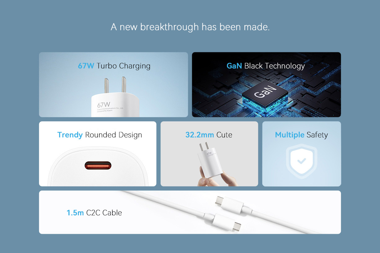 Xiaomi 67W GaN Small Pudding Charger Set Xiaomi 67W GaN Small Pudding Charger Set