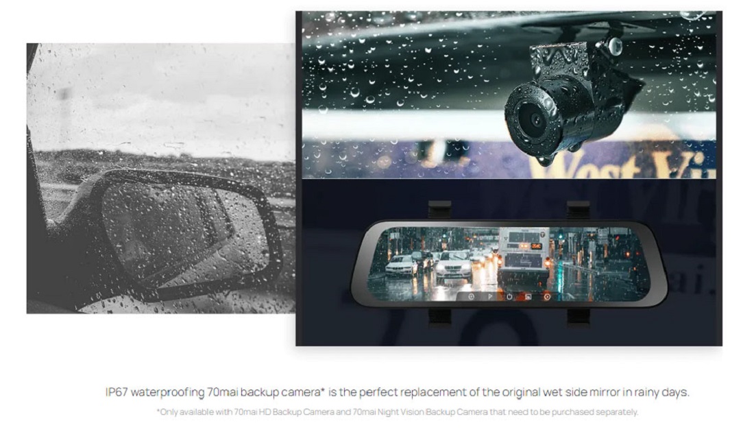 70mai Rearview Dash Cam Wide