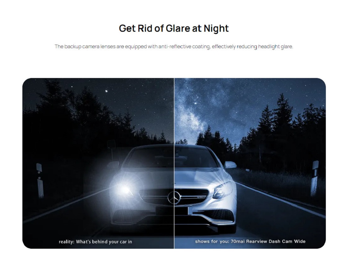 70mai Rearview Dash Cam Wide