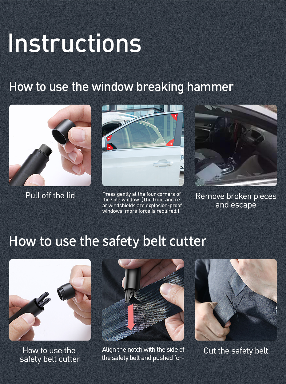 Xiaomi Baseus Car Emergency Glass Breaker Hammer Xiaomi Baseus Car Emergency Glass Breaker Hammer