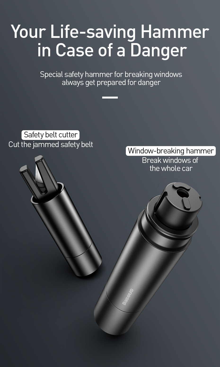 Xiaomi Baseus Car Emergency Glass Breaker Hammer Xiaomi Baseus Car Emergency Glass Breaker Hammer