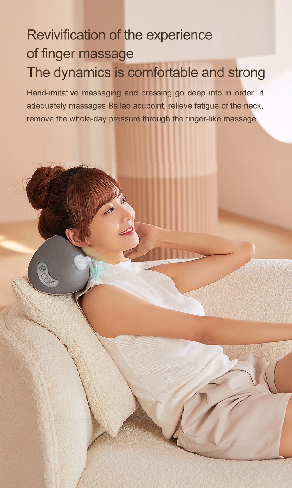 Mi Repor Peasecod Neck Massage Pillow