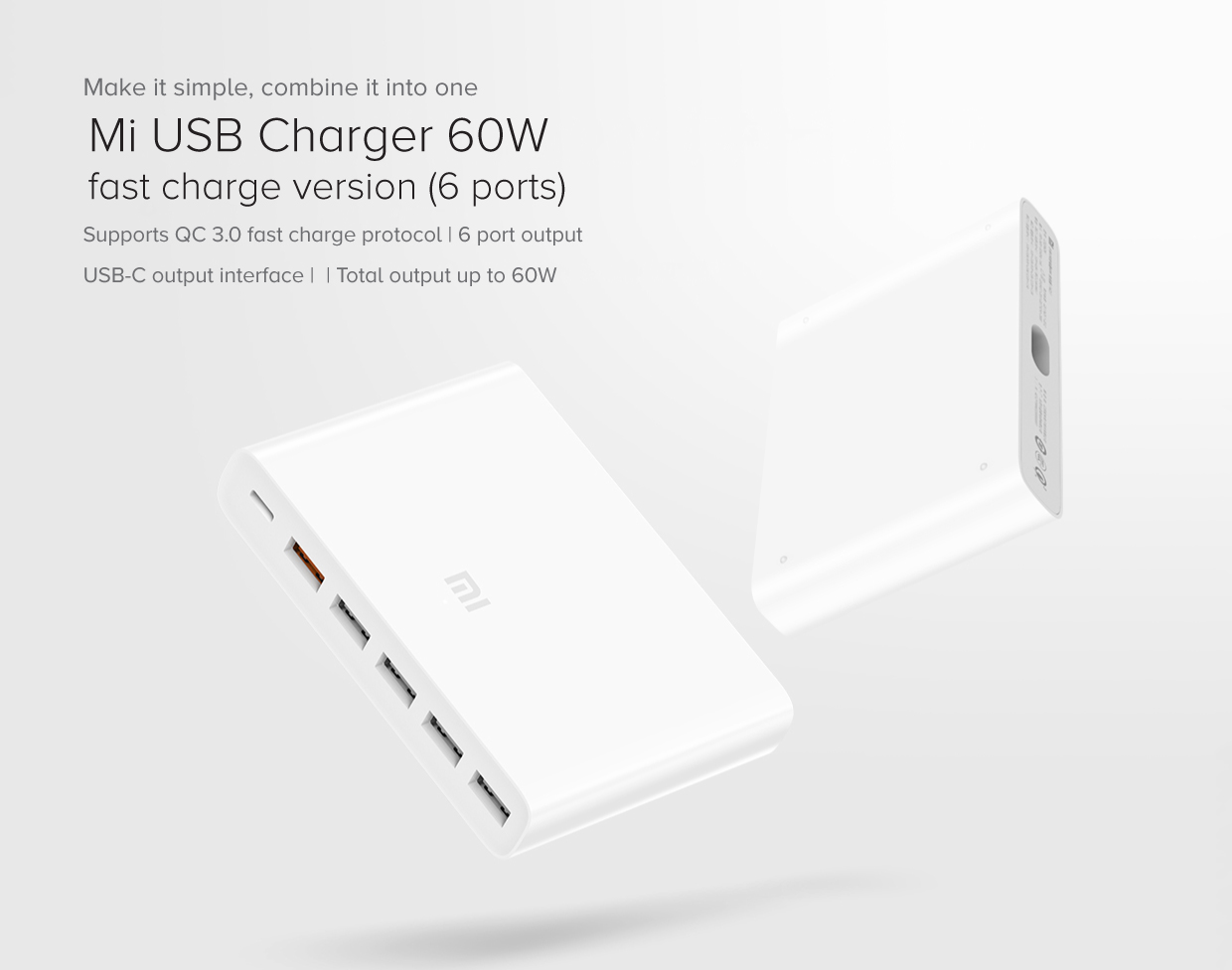Mi USB Charger 60W Fast Charge Version (6 Ports) Mi USB Charger 60W Fast Charge Version (6 Ports)