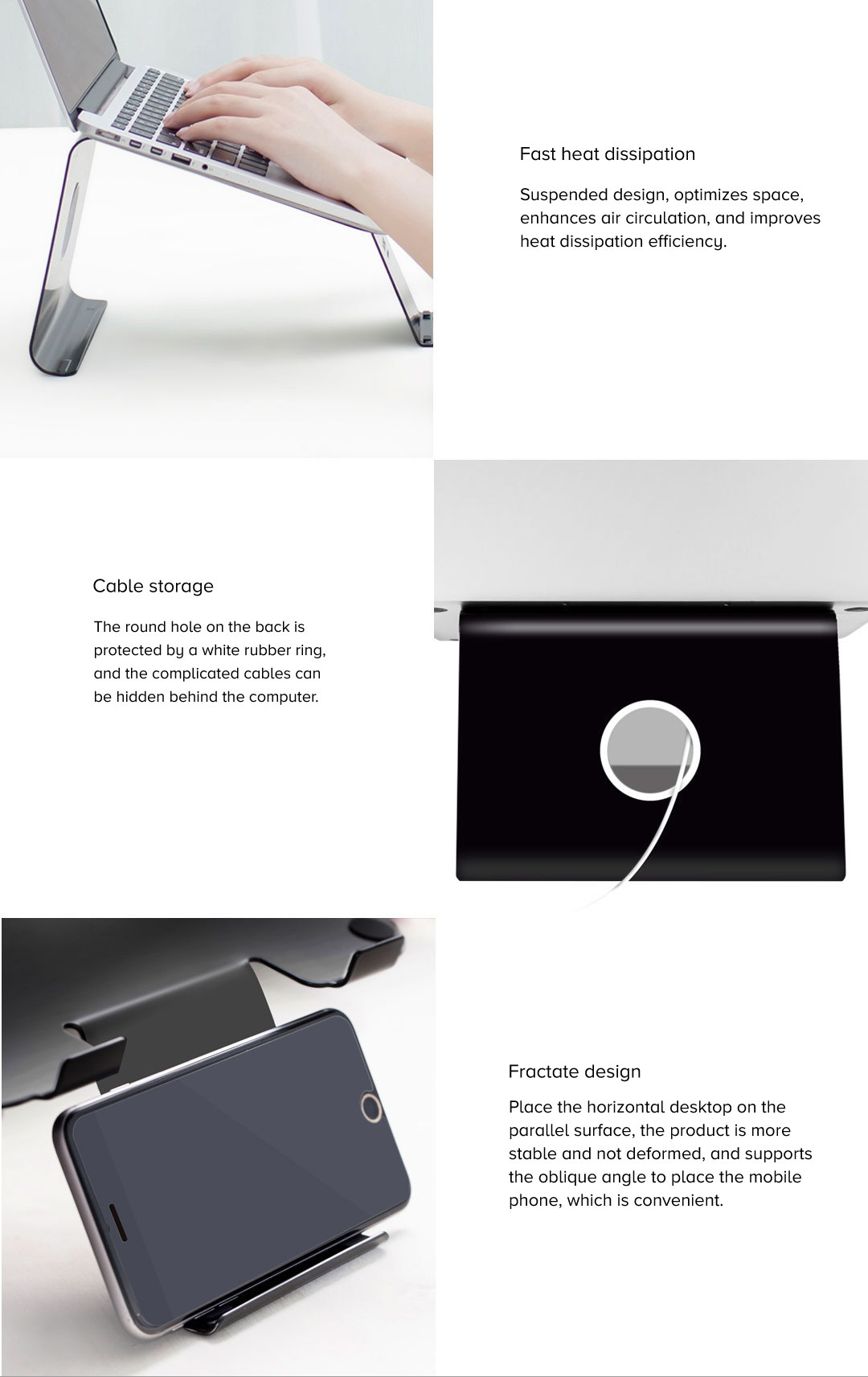 DiiZiGN Laptop Stand with Phone Holder DiiZiGN Laptop Stand with Phone Holder