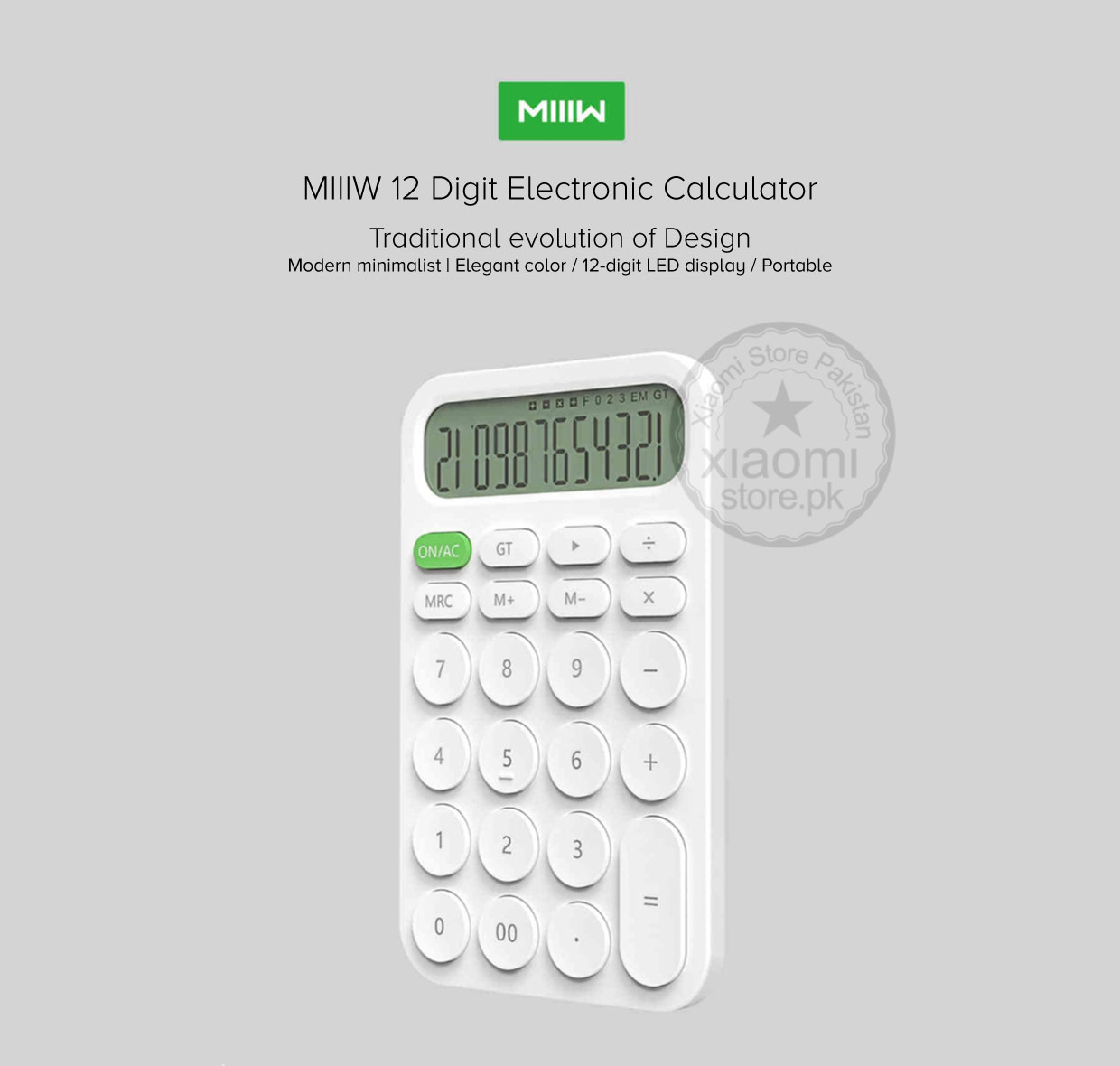 MIIIW 12 Digit Electronic Calculator MIIIW 12 Digit Electronic Calculator