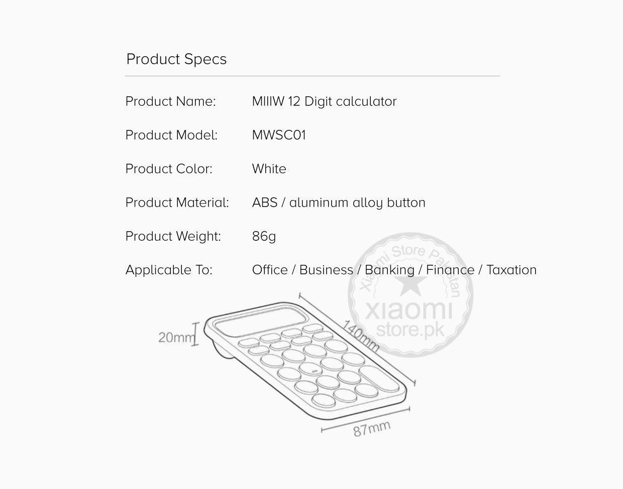 MIIIW 12 Digit Electronic Calculator MIIIW 12 Digit Electronic Calculator