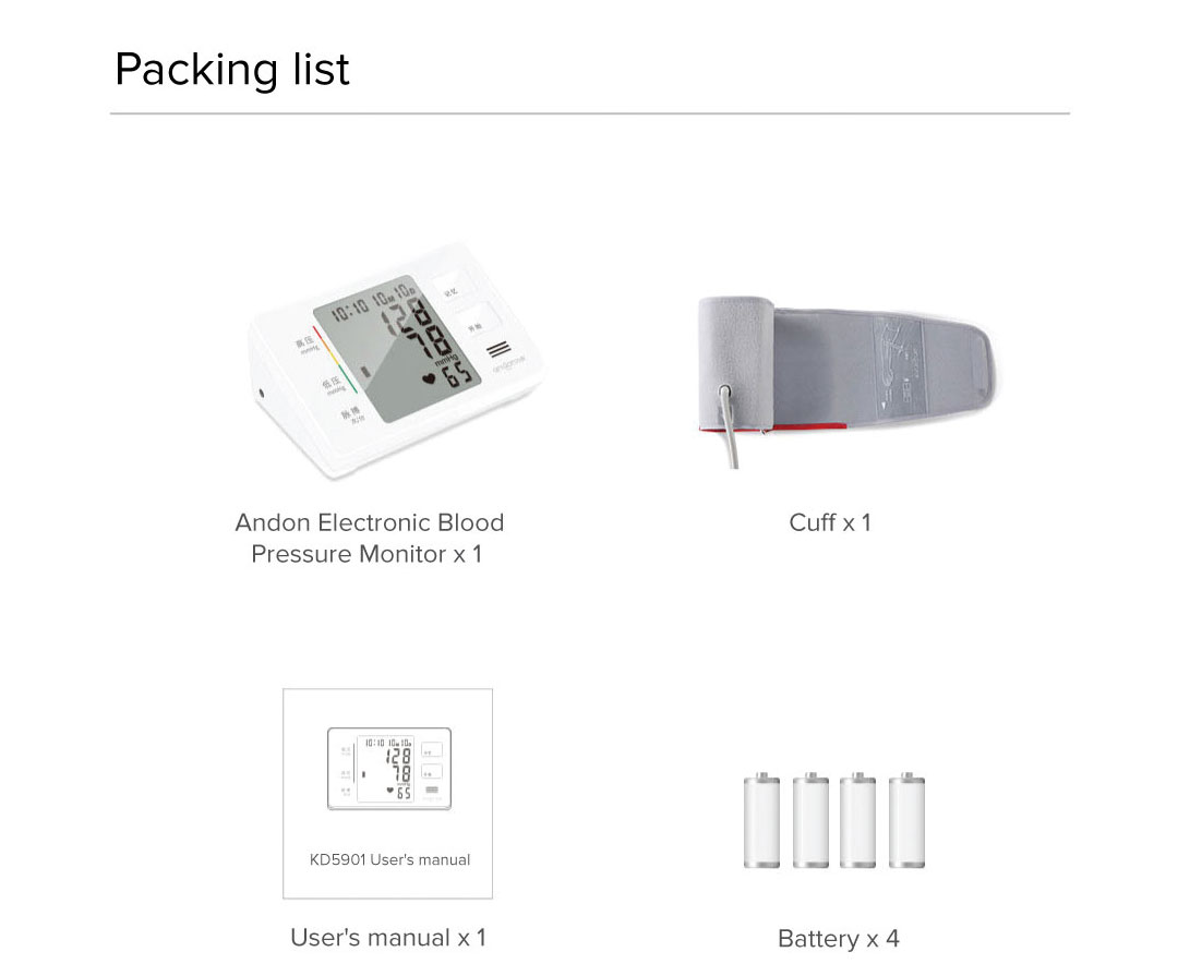 Andon Electronic Blood Pressure Monitor Andon Electronic Blood Pressure Monitor