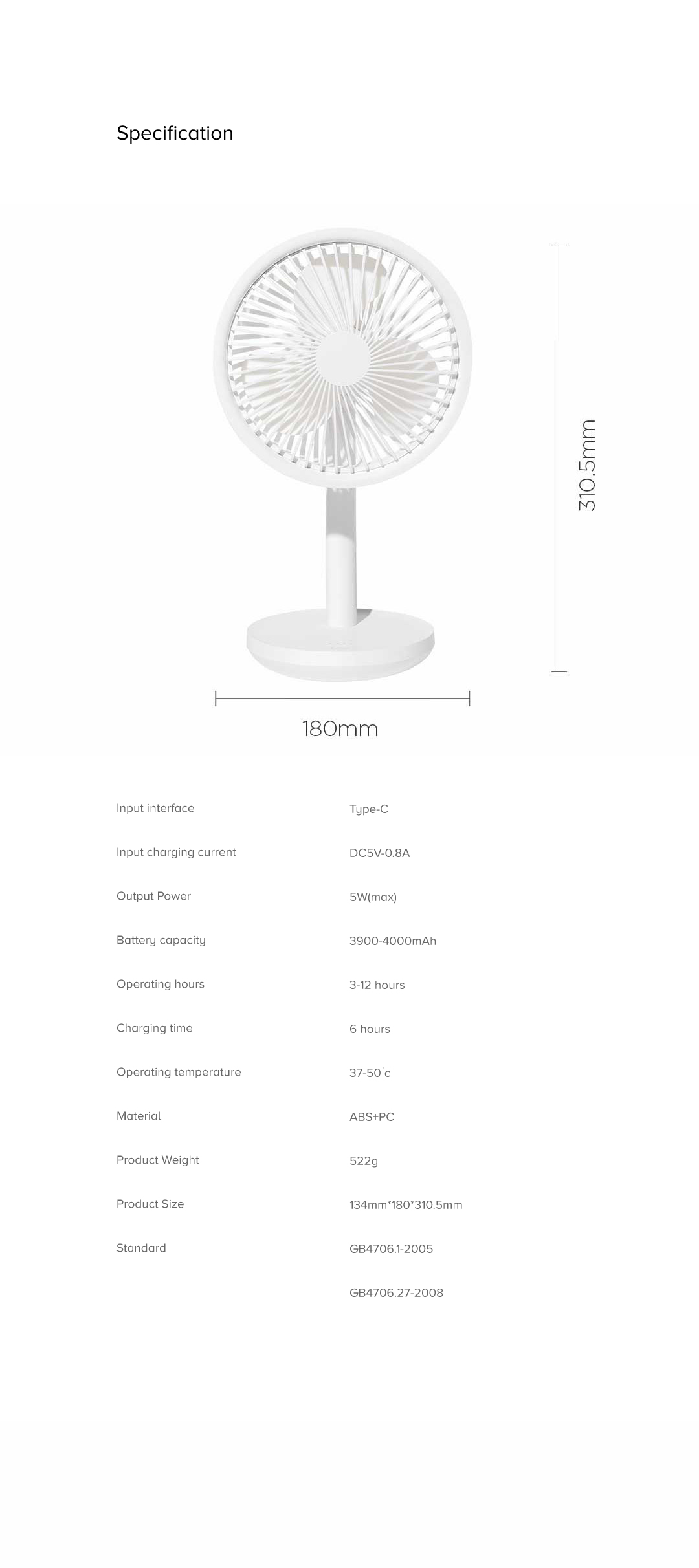 Solove Rechargeable Portable Desktop Fan Solove Rechargeable Portable Desktop Fan