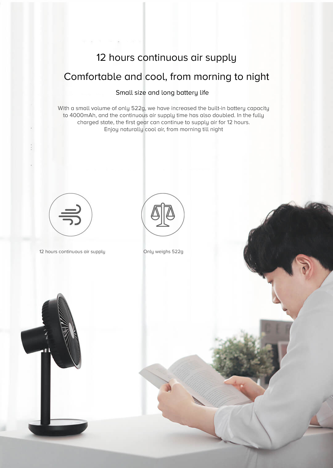 Solove Rechargeable Portable Desktop Fan Solove Rechargeable Portable Desktop Fan