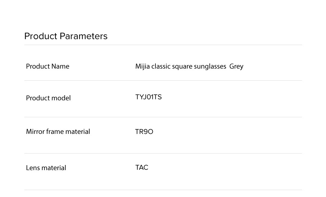 Mi Classic Square Sunglasses