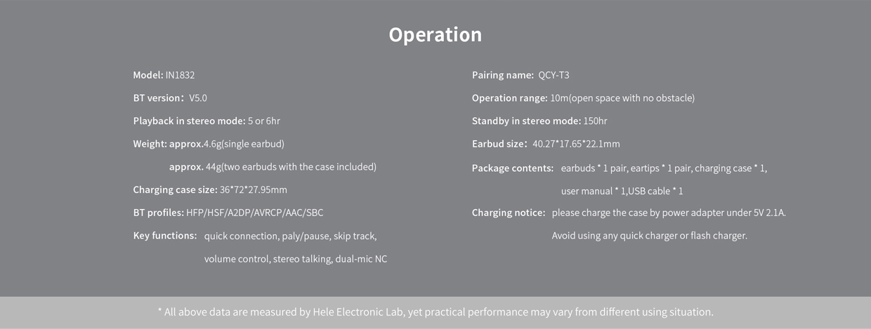 QCY T3 True Wireless Bluetooth Earphones