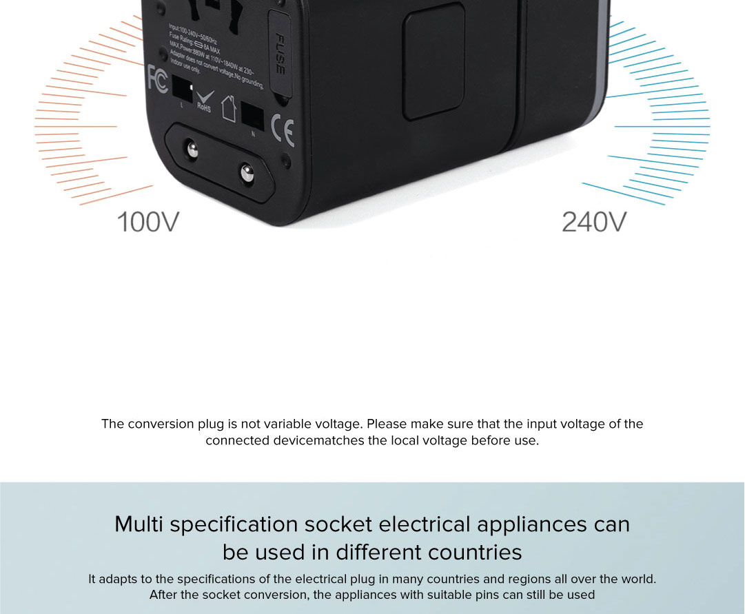 90 Points Multi-function Travel Adapter