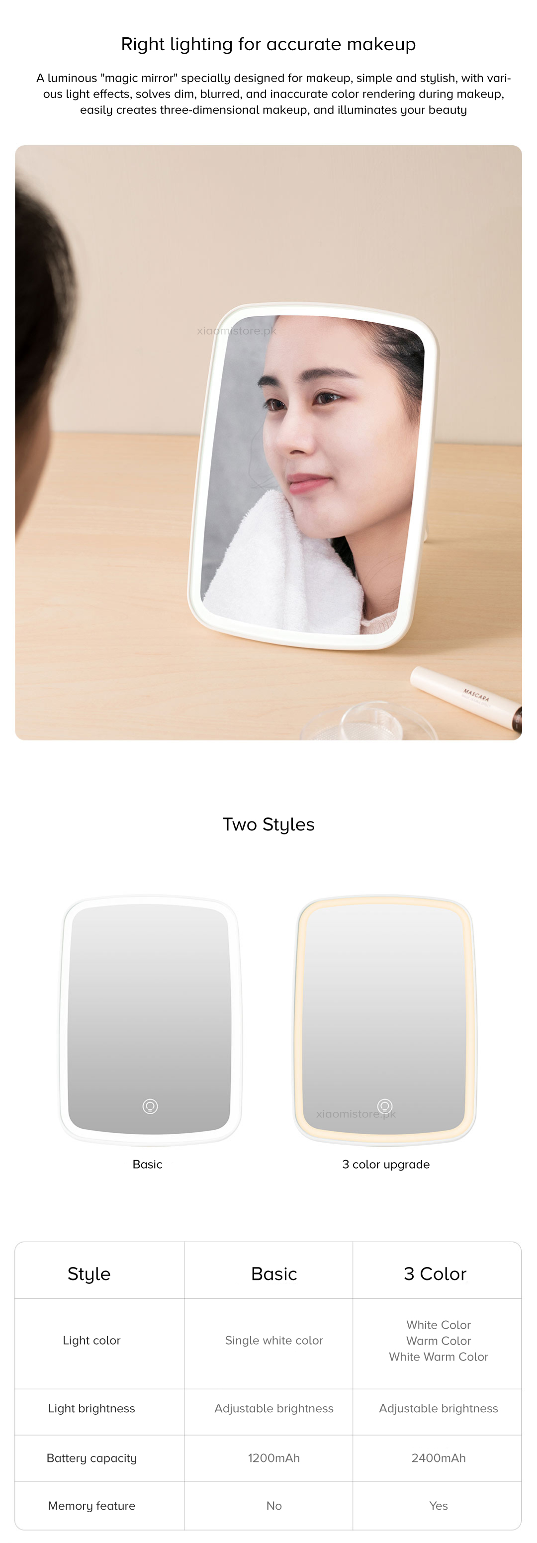 JJ Desktop LED Makeup Mirror JJ Desktop LED Makeup Mirror