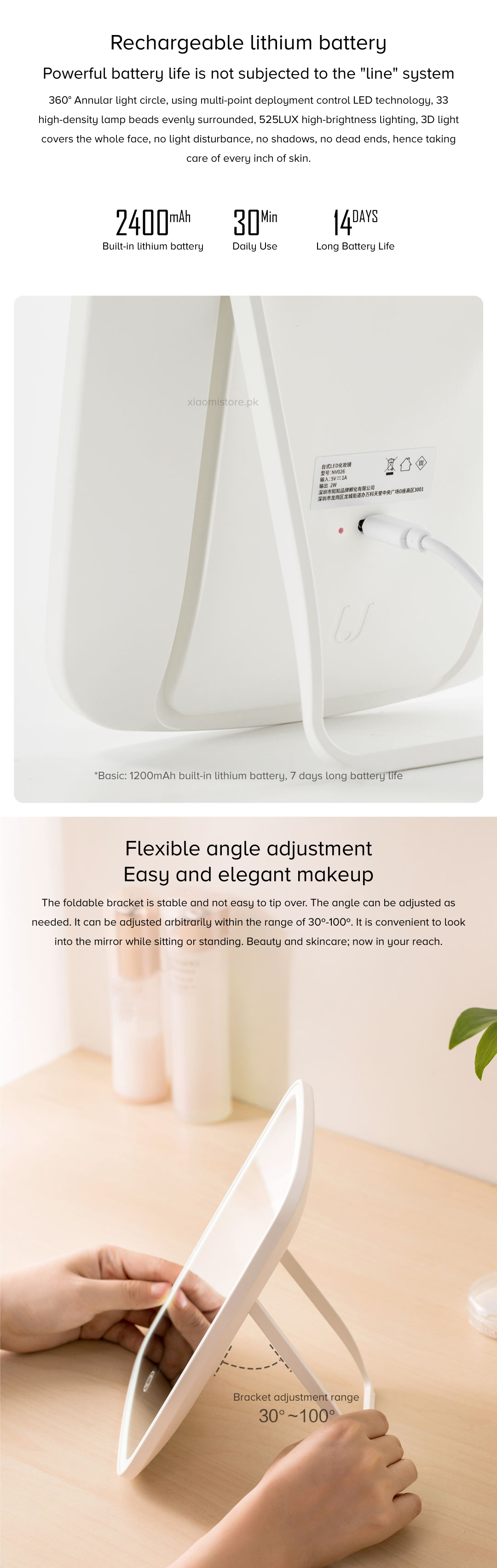 JJ Desktop LED Makeup Mirror JJ Desktop LED Makeup Mirror