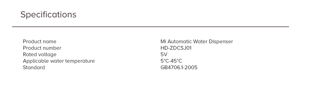 Mi Automatic Water Dispenser Mi Automatic Water Dispenser