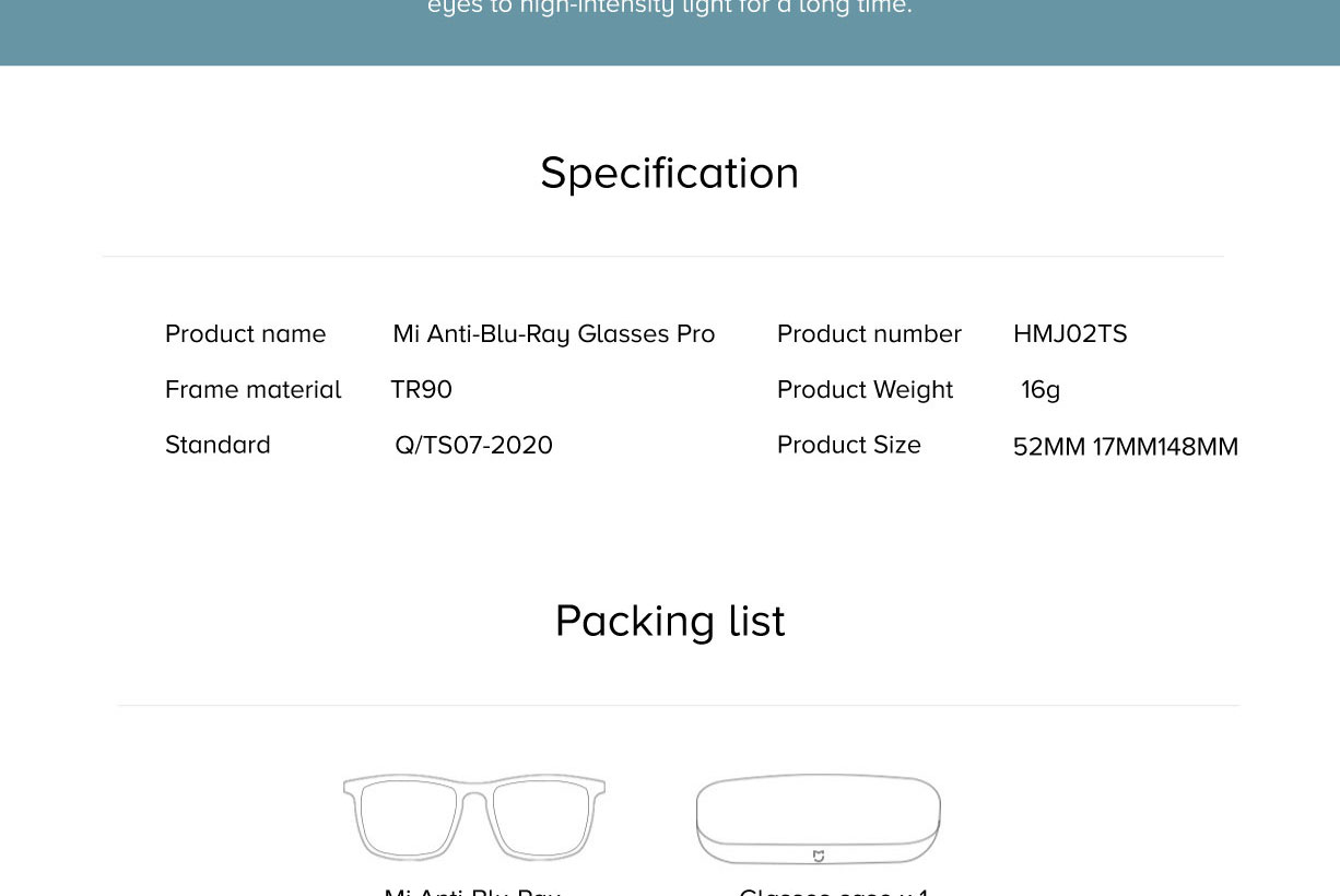 Mi Anti-Blu-Ray Glasses Pro