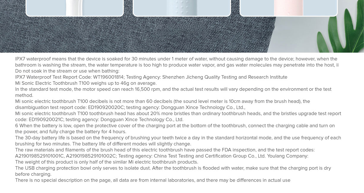 Mi Sonic Electric Toothbrush T100 Mi Sonic Electric Toothbrush T100