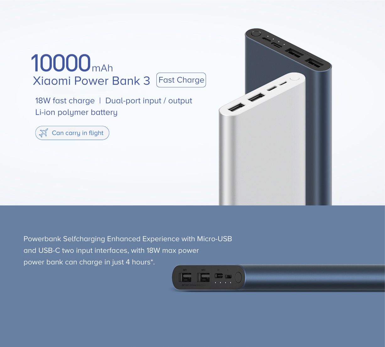 10000mah Mi 18w Fast Charge Power Bank 3