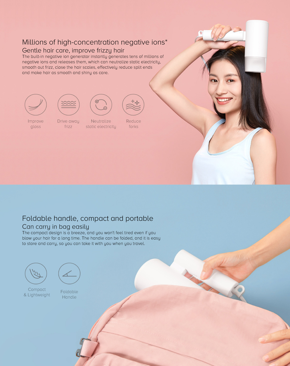Mi Anion Portable Hair Dryer