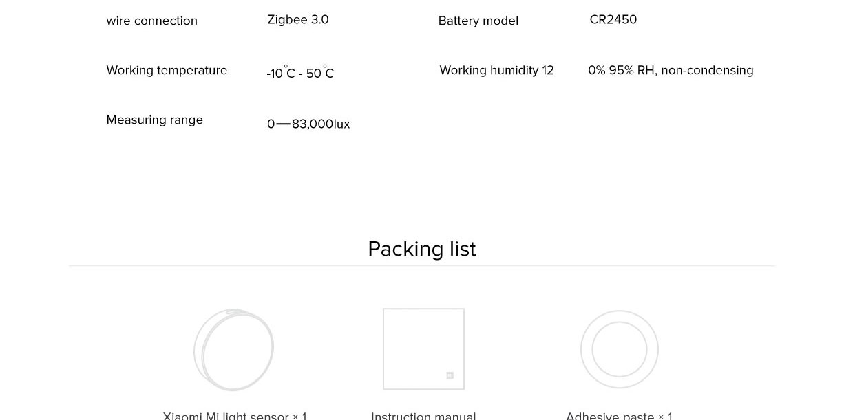 Mi Light Sensor Mi Light Sensor