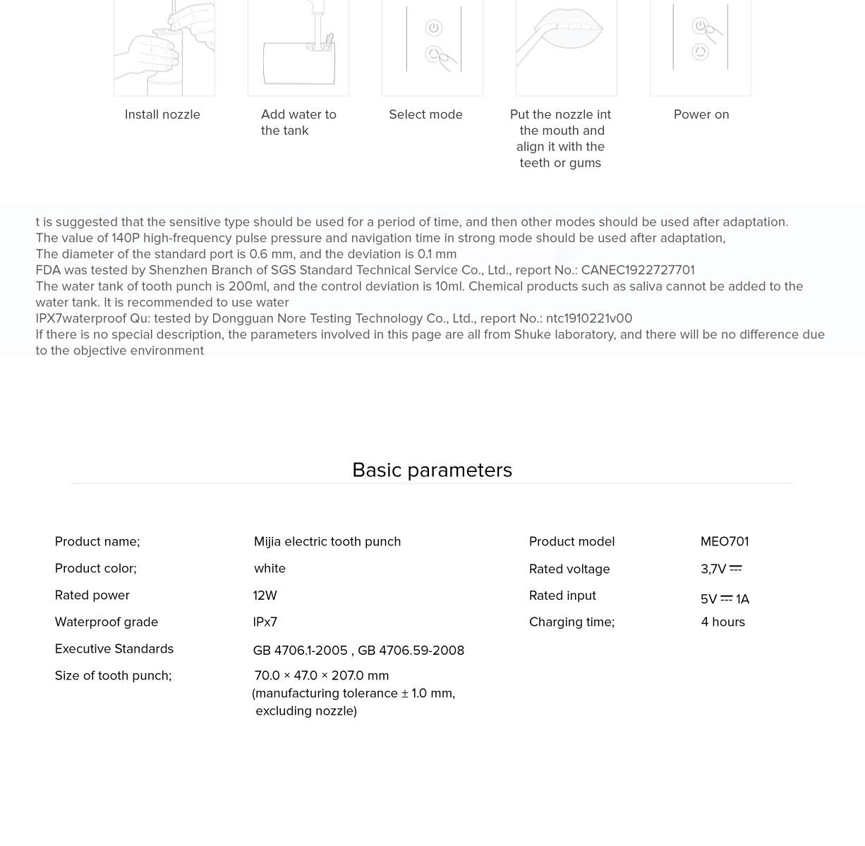 Mi Electric Oral Irrigator
