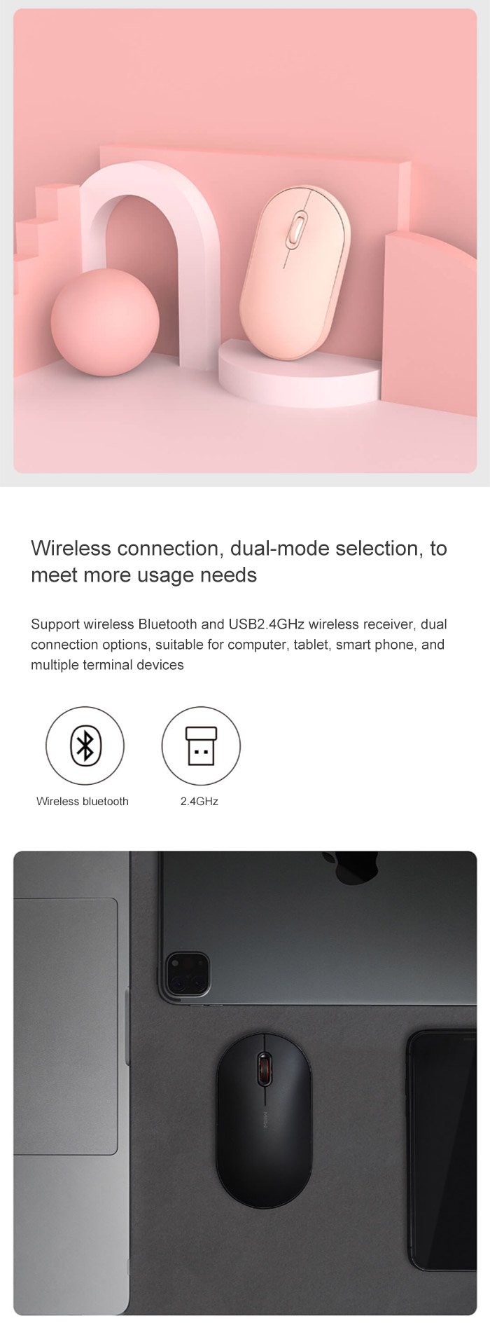 MIIIW Bluetooth Dual Mode Portable Mouse Air