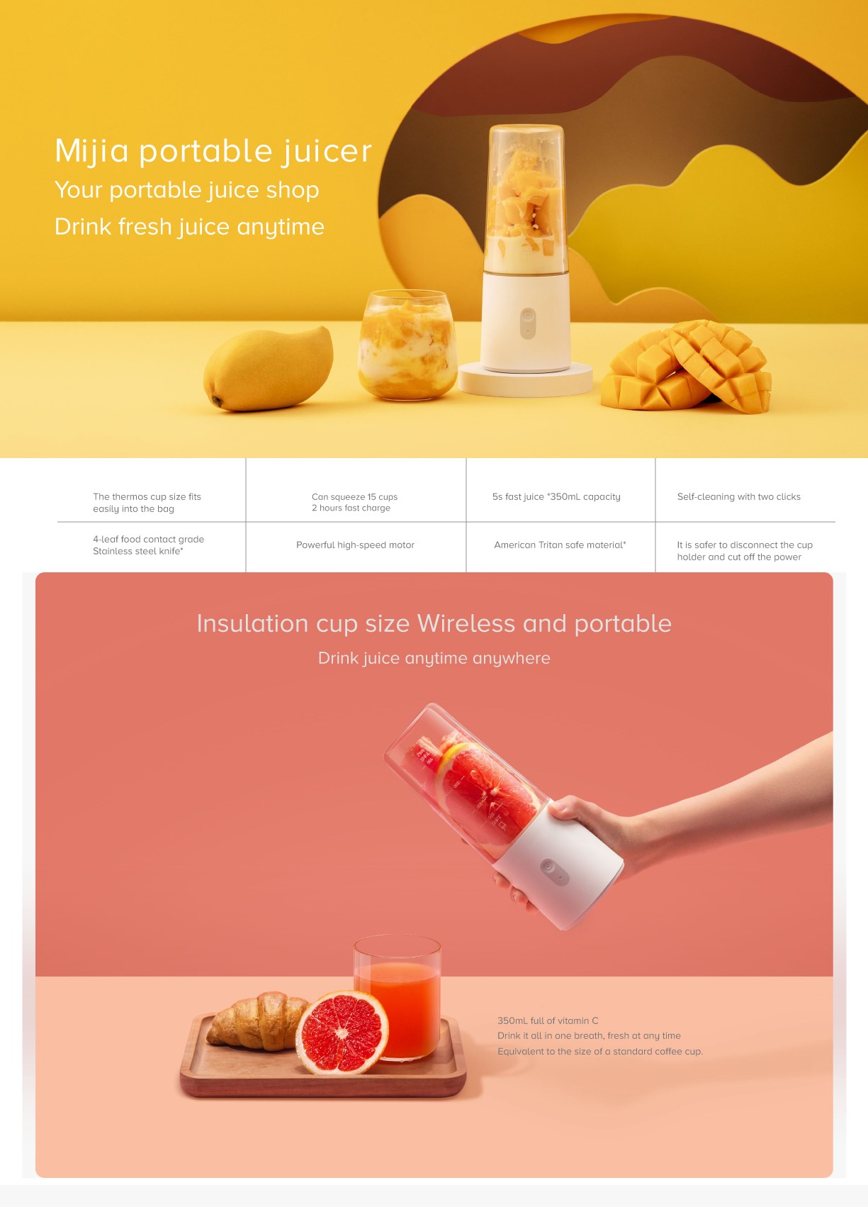 Mi Portable 350mL Juicer